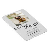 Lichtgrijs Bewaar de datum Foto Bruiloft Magneet (Rechterzijde)