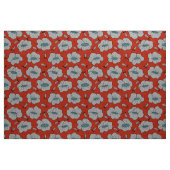 Lichtgrijs bloempatroon Oranje Stof (Yard (91,4 cm))