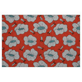 Lichtgrijs bloempatroon Oranje Stof (Fat Quarter)