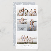 Lichtgrijs Chic Modern Neutraal 5 foto Elegant Feestdagenkaart (Voorkant / Achterkant)