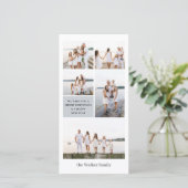 Lichtgrijs Chic Modern Neutraal 5 foto Elegant Feestdagenkaart (Staand voorkant)