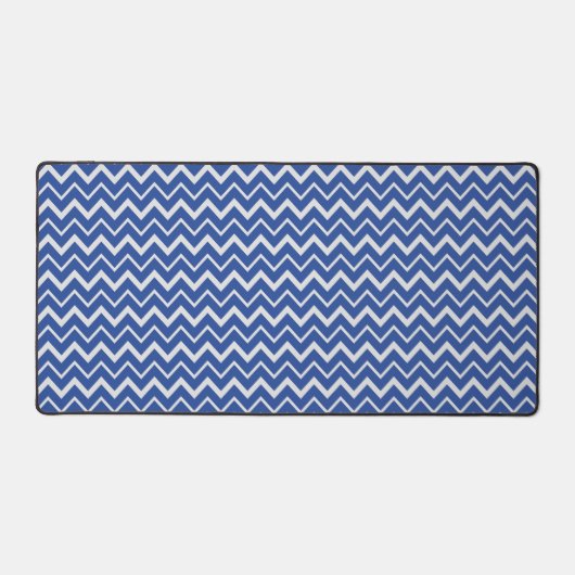 Lichtgrijs en blauw Chevron patroon Bureaumat (Voorkant)