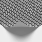 Lichtgrijs en houtskool met vijf strepen cadeaupapier (Hoek)