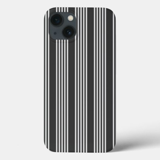 Lichtgrijs en houtskool met vijf strepen Case-Mate iPhone case (Achterkant)