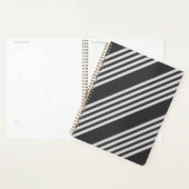 Lichtgrijs en houtskool met vijf strepen planner (Display)