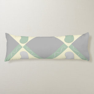 Lichtgrijs en pastelgroen patroon lichaamskussen