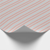 Lichtgrijs en Rood Strepen/Lijnen Patroon Cadeaupapier (Hoek)