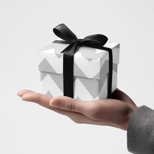 Lichtgrijs en wit Chevron Cadeaupapier