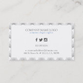 Lichtgrijs en wit decopatroon visitekaartje (Achterkant)