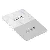 Lichtgrijs en wit marmer Moderne typografie Magneet (Rechterzijde)