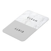 Lichtgrijs en wit marmer Moderne typografie Magneet (Linkerzijde)