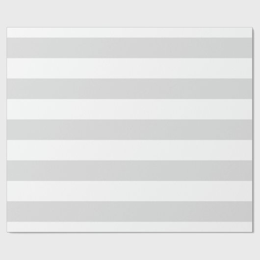 Lichtgrijs en wit reusachtig streeppatroon H Cadeaupapier (Vlak)