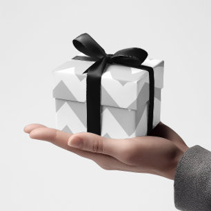 Lichtgrijs en witte Chevron Cadeaupapier