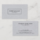 Lichtgrijs Faux Linnen Visitekaartje (Voorkant / Achterkant)