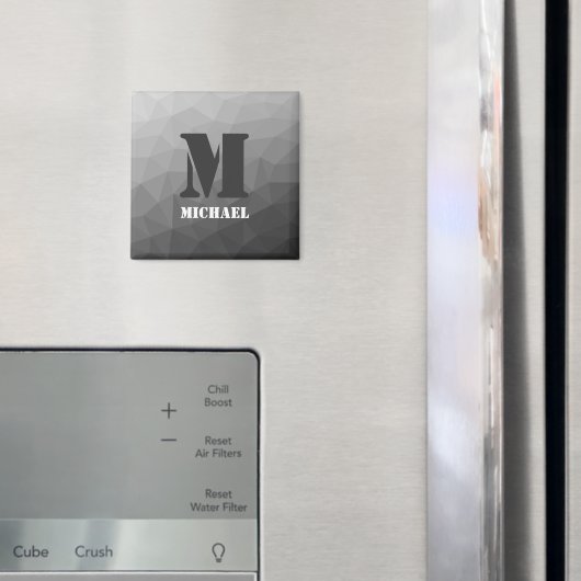 Lichtgrijs geometrisch maaspatroon Monogram Magneet (Insitu (Koelkast))