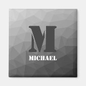 Lichtgrijs geometrisch maaspatroon Monogram Magneet (Voorkant)
