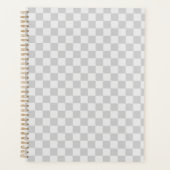 Lichtgrijs geruit dambordpatroon planner (Voorkant)