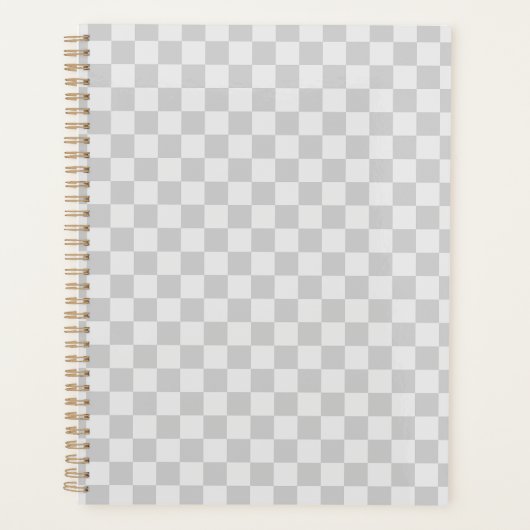 Lichtgrijs geruit dambordpatroon planner (Voorkant)