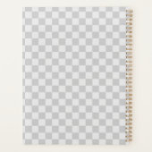 Lichtgrijs geruit dambordpatroon planner (Achterkant)