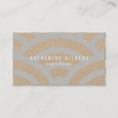Lichtgrijs golfpatroon Kraft Paper Visitekaartje (Voorkant)