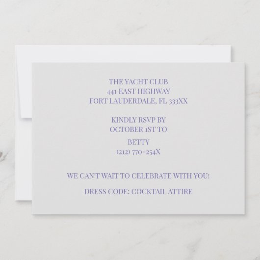 Lichtgrijs goud 30ste verjaardag champagne kaart (Achterkant)