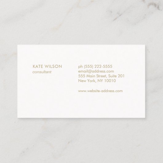 Lichtgrijs Goud Bloemen Patroon Designer Visitekaartje (Achterkant)