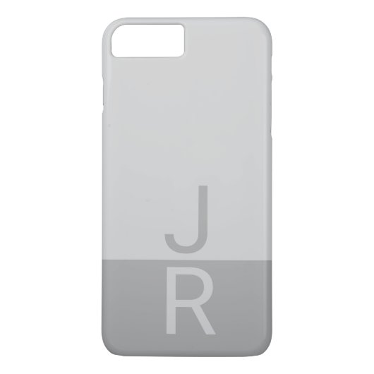 Lichtgrijs & Grijs Modern Initialen Monogram Case-Mate iPhone Case (Achterkant)