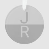 Lichtgrijs & Grijs Modern Initialen Monogram Ornament (voorkant)