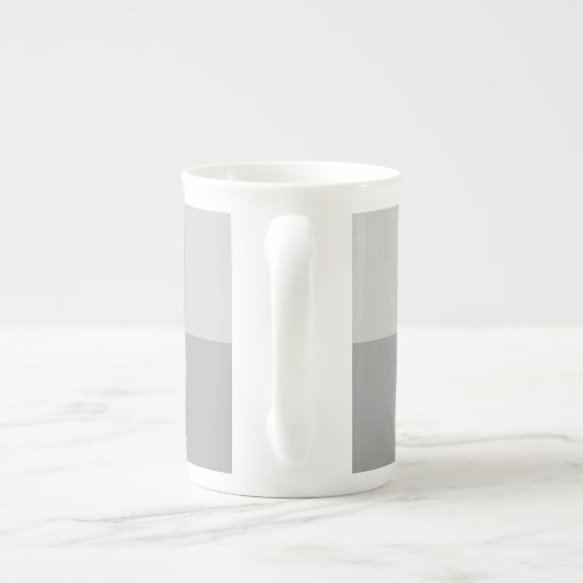 Lichtgrijs & Grijs Modern Initialen Monogram Porselein Kop (Achterkant)