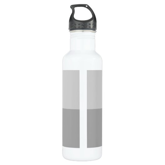 Lichtgrijs & Grijs Modern Initialen Monogram Waterfles (Achterkant)