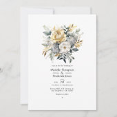 Lichtgrijs, groen en faux Folie gouden bruiloft Kaart (Voorkant)