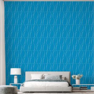 Lichtgrijs hart Links op Cerulean, Pacific Blue Behang