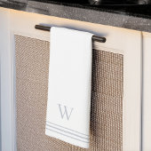 Lichtgrijs | Helling Stripe Monogram Theedoek