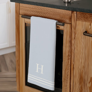 Lichtgrijs   Helling Stripe Monogram Theedoek