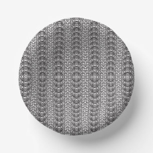 Lichtgrijs herhalend V-vormig patroon op een witte Papieren Kommen
