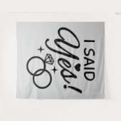 Lichtgrijs Ik Heb Ja Gezegd Verloving Feest Wandkleed (Voorkant (horizontaal))