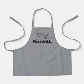 Lichtgrijs Kinder naam Schort (Voorkant)