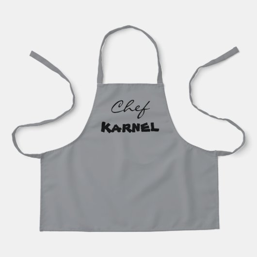 Lichtgrijs Kinder naam Schort (Voorkant)