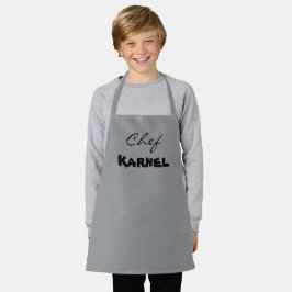 Lichtgrijs Kinder naam Schort