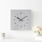 Lichtgrijs  kunstleder vierkante klok (Huis)