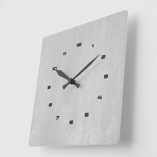 Lichtgrijs  kunstleder vierkante klok (Hoek)