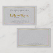 Lichtgrijs linnen advocaat bij Law Gold Accent Visitekaartje (Voorkant / Achterkant)