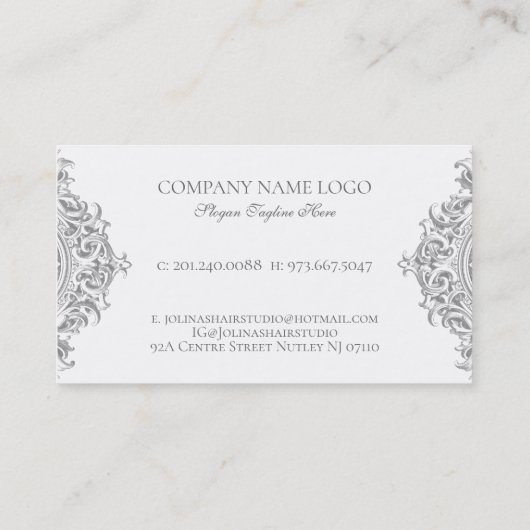 Lichtgrijs   Mandala Swirls Visitekaartje (Achterkant)