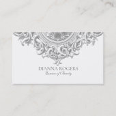 Lichtgrijs   Mandala Swirls Visitekaartje (Voorkant)