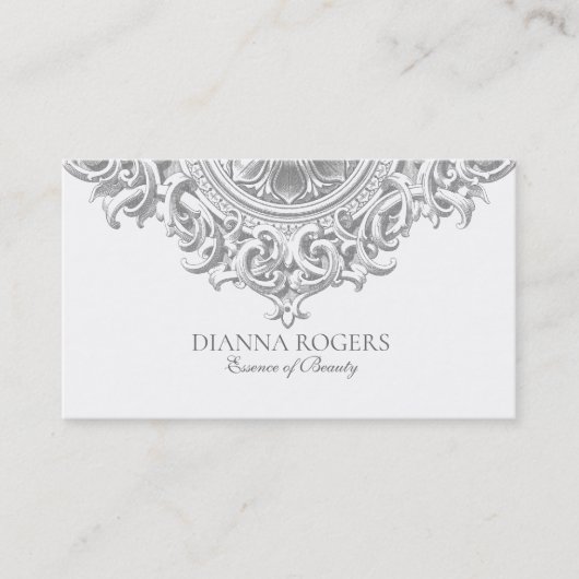 Lichtgrijs   Mandala Swirls Visitekaartje (Voorkant)