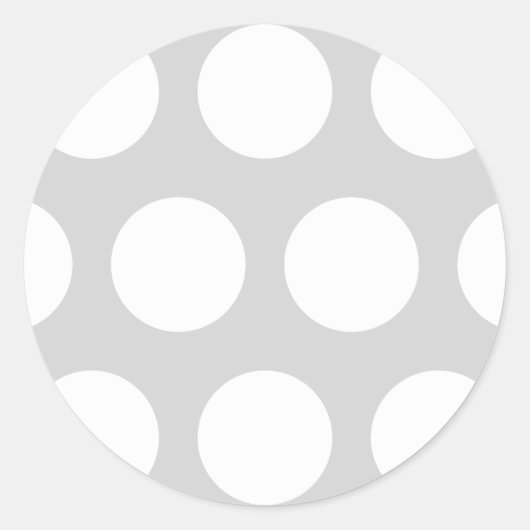 Lichtgrijs met stippen ronde sticker (Voorkant)