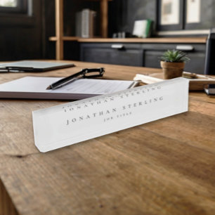 Lichtgrijs Modern minimalistisch bedrijf Naambordje