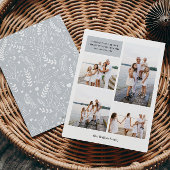 Lichtgrijs Modern Neutraal 4 foto Elegant Feestdagenkaart