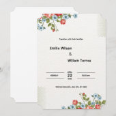 Lichtgrijs Oranje en Donker Geel Aquarel Bloem Kaart (Voorkant / Achterkant)