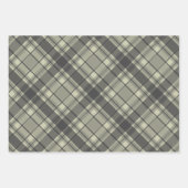 Lichtgrijs Plaid Rood Licht Groen Kerstmis Inpakpapier Vel (Voorkant 3)